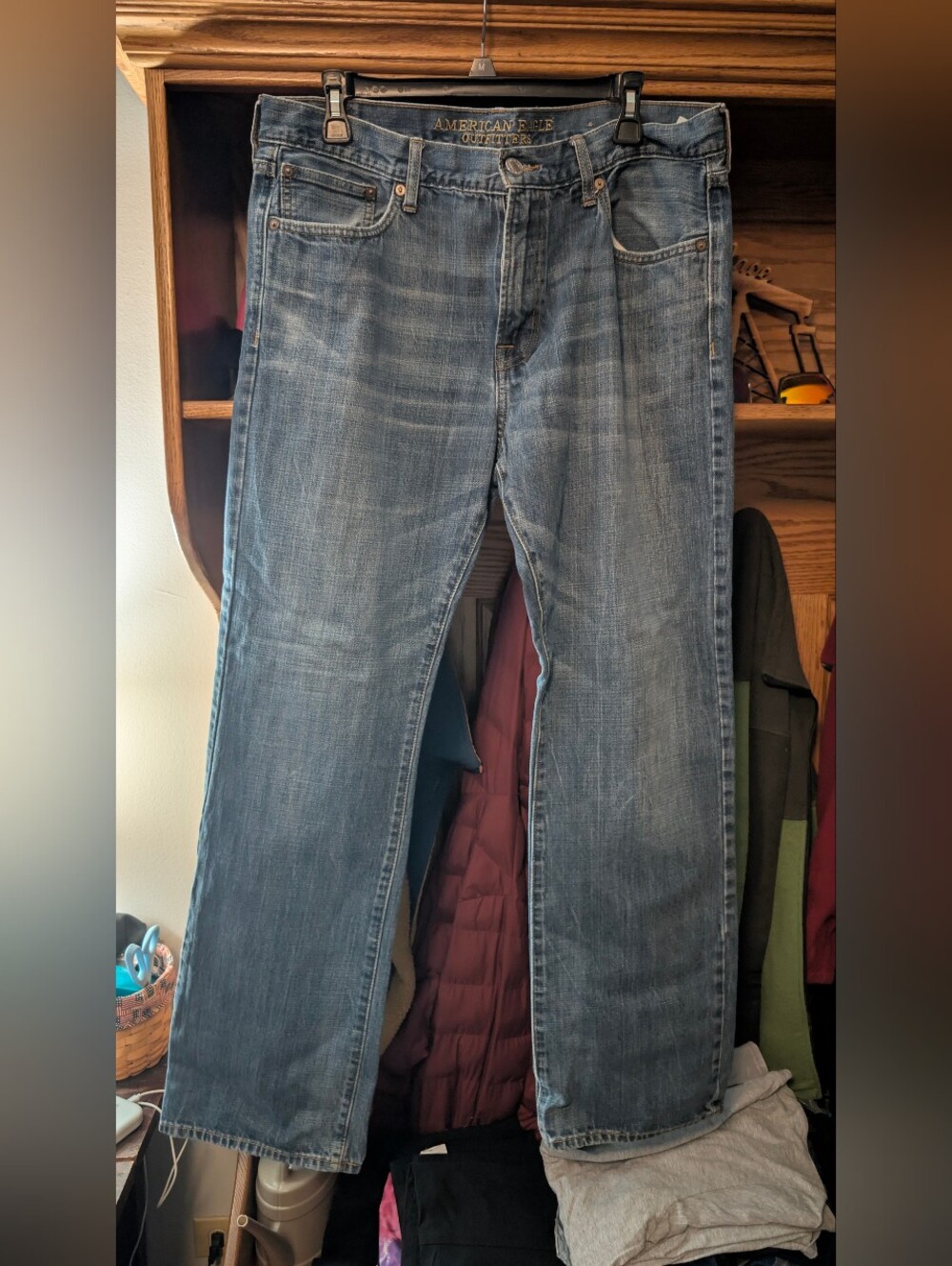 Classic Men's Blue Denim Jeans 36x34